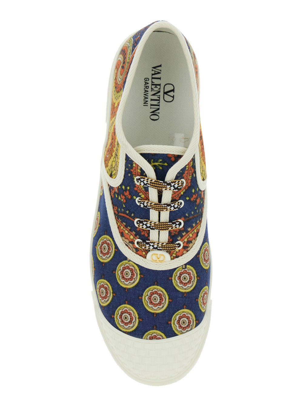 Valentino Garavani Men Multicolor Low Top Sneakerswith All-Over Floral Print In Cotton Man by Luosophy