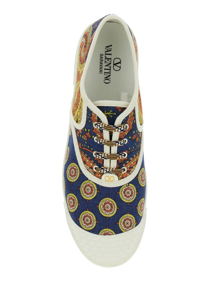 Valentino Garavani Men Multicolor Low Top Sneakerswith All-Over Floral Print In Cotton Man by Luosophy