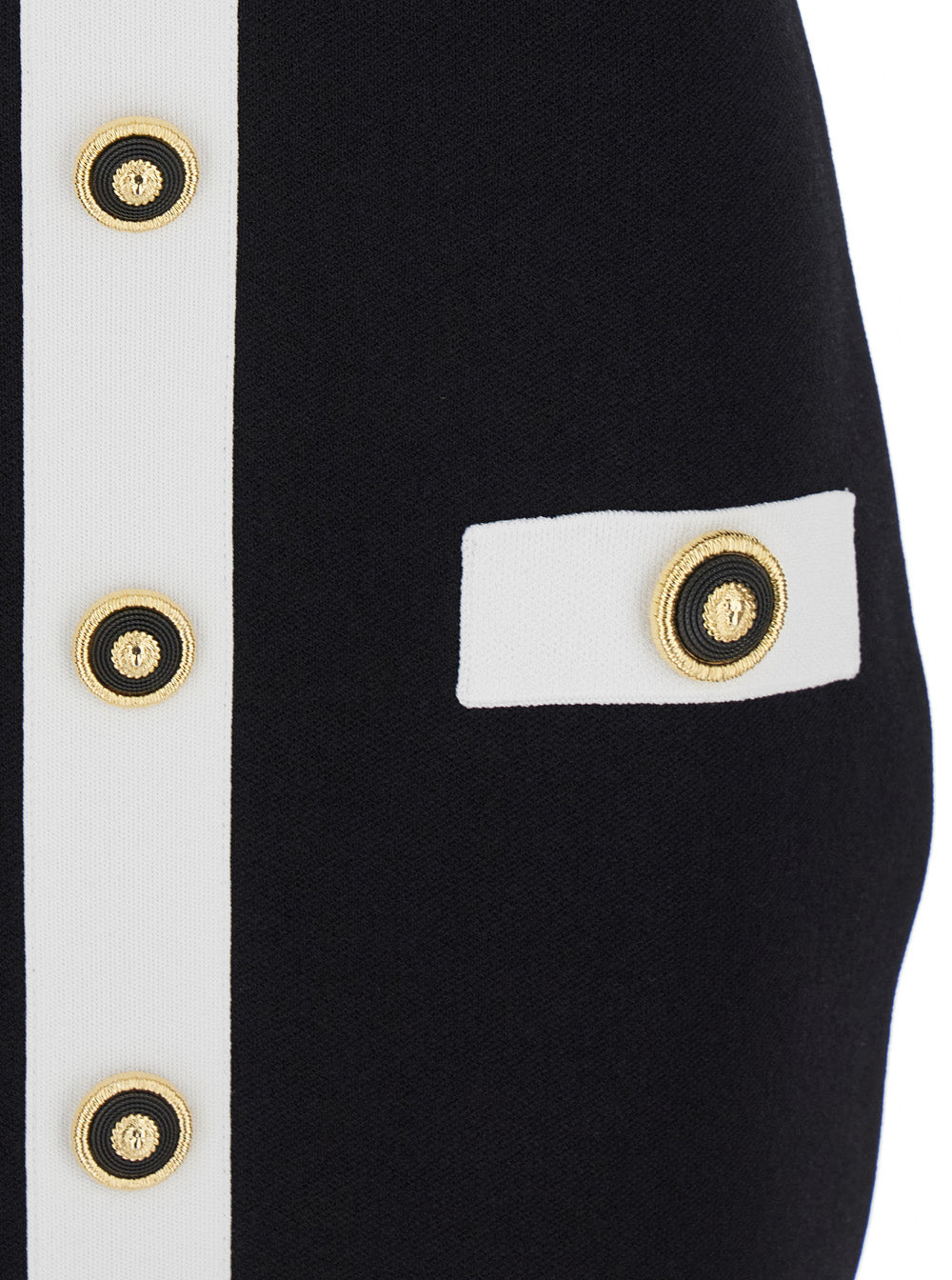 Balmain Women Black Dress With Square Neckline And Decorative Buttons In Viscose Blend Women by Luosophy