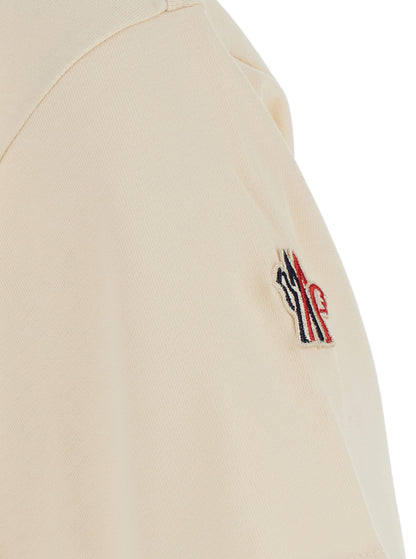 Moncler Grenoble Women White T-Shirt With Logo Printed On The Front And Logo Patch On The Sleeve In Cotton Man by Luosophy