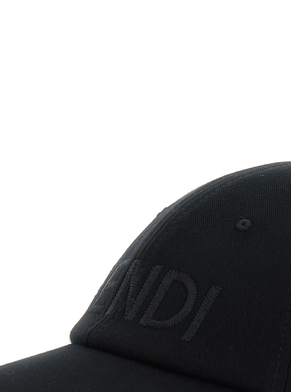 Fendi Men Black Baseball Cap With Logo Lettering Embroidery On The Front In Cotton Man by Luosophy