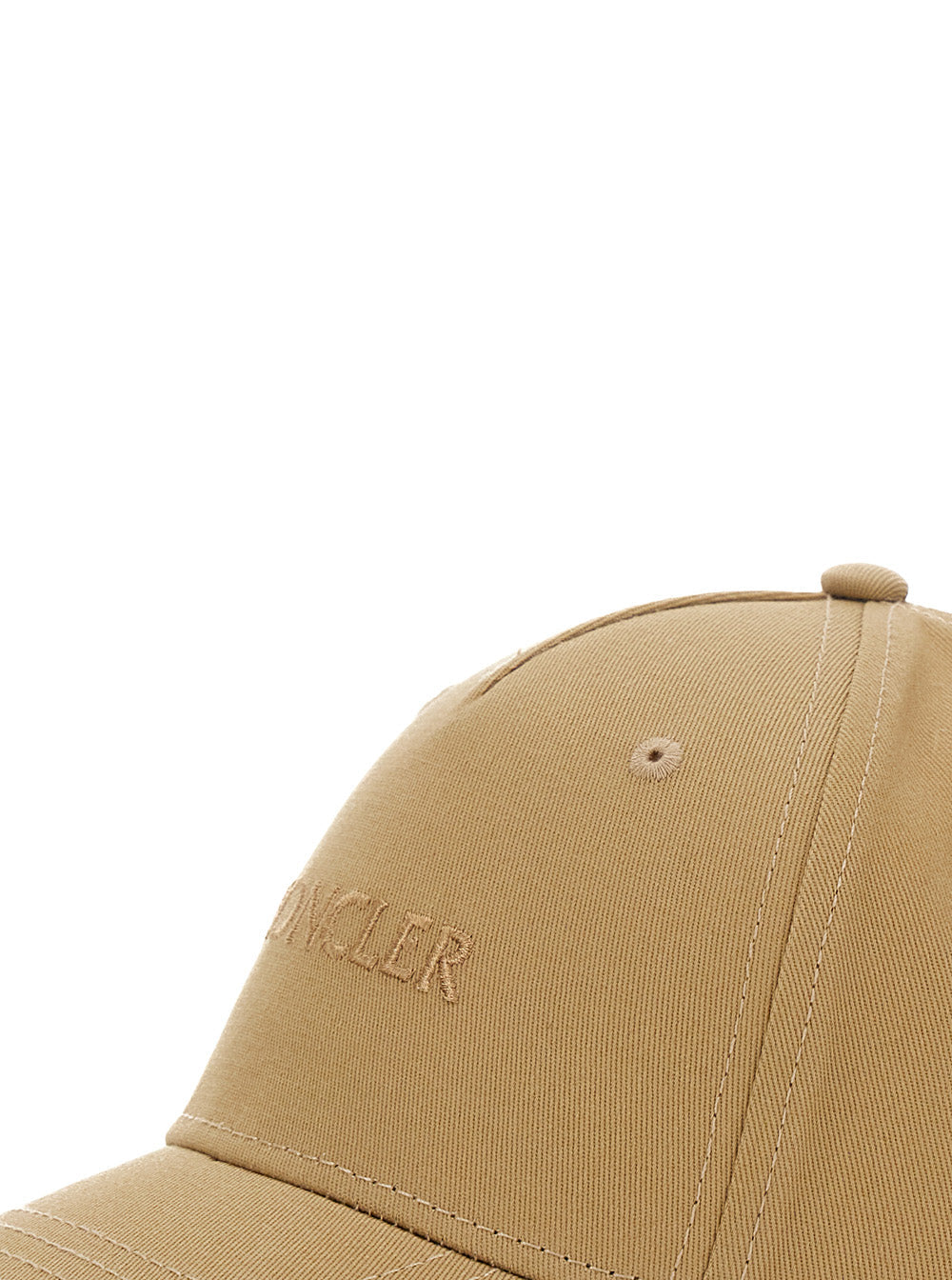Moncler Women Beige Baseball Cap With Tone On Tone Logo Print In Cotton Woman by Luosophy