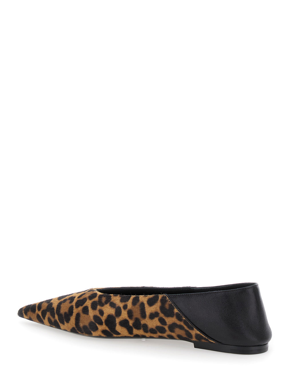 Saint Laurent Women Brown Ballerinas With Leopard Motif And Foldable Buttress In Fabric Woman by Luosophy