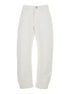 Jil Sander Women White Jeans With Logo Patch On The Rear And Fringed Hem In Denim Woman by Luosophy