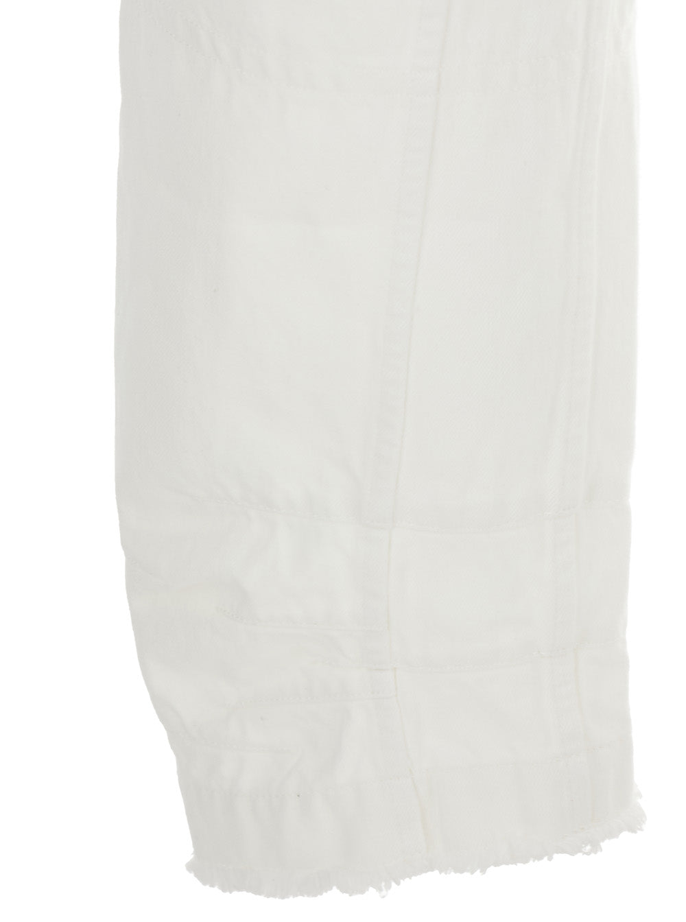 Jil Sander Women White Jeans With Logo Patch On The Rear And Fringed Hem In Denim Woman by Luosophy