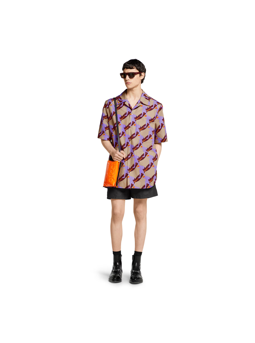 Gucci Men Multicolor Bowling Shirt With Cuban Collar And All-Over Print In Cotton Man by Luosophy