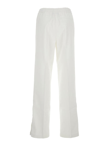 Gucci Women White Pants With Elastic Drawstring Waist In Tech Fabric Woman by Luosophy