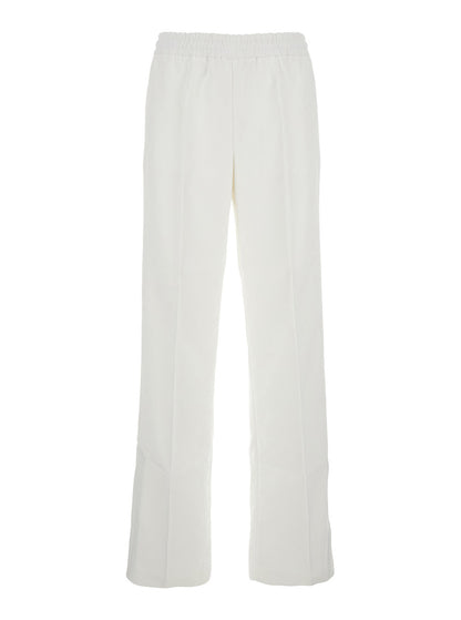 Gucci Women White Pants With Elastic Drawstring Waist In Tech Fabric Woman by Luosophy