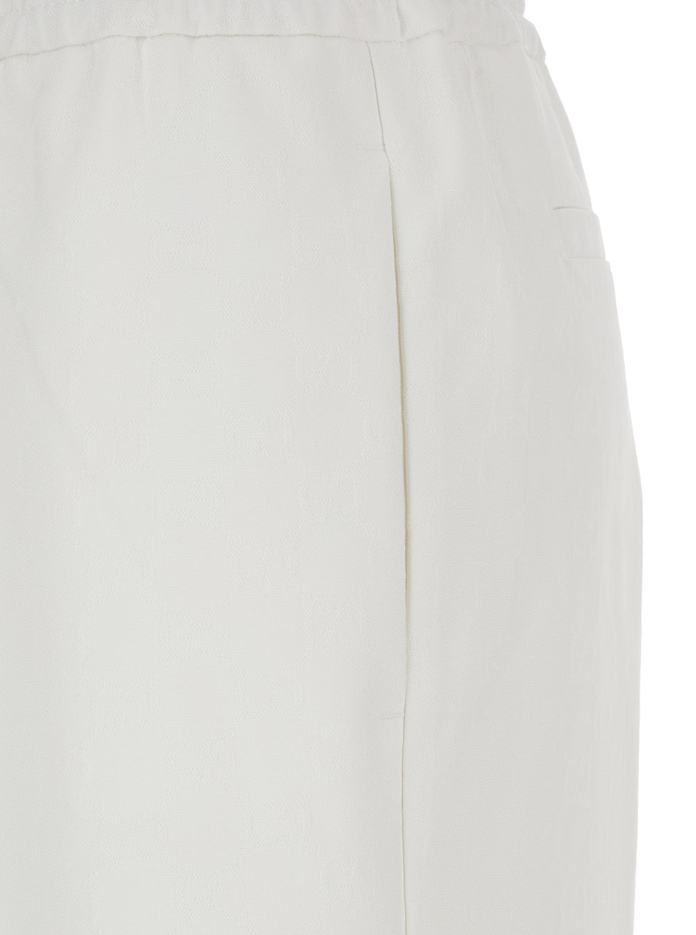 Gucci Women White Pants With Elastic Drawstring Waist In Tech Fabric Woman by Luosophy
