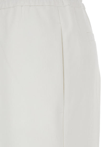 Gucci Women White Pants With Elastic Drawstring Waist In Tech Fabric Woman by Luosophy