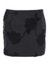 Rotate Women Black Mini Skirt With 3D Floral Details Applied All-Over In Cotton Woman by Luosophy