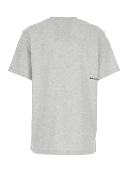 Coperni Women Grey Crew Neck T-Shirt With Front Print In Cotton Woman by Luosophy
