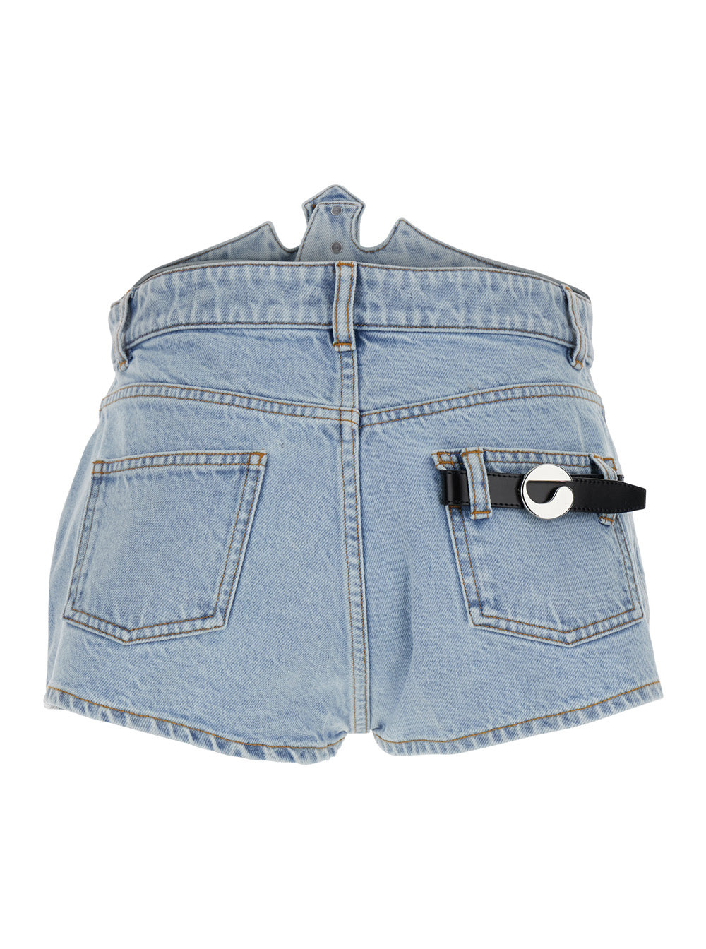 Coperni Women Blue Shorts With Crown-Shaped Design In Cotton Woman by Luosophy