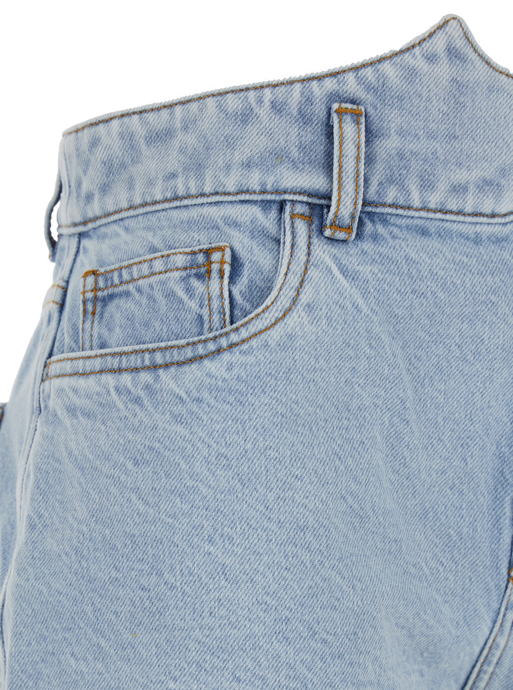 Coperni Women Blue Shorts With Crown-Shaped Design In Cotton Woman by Luosophy