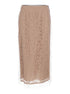 Fendi Women Beige Tube Skirt With All-Over Floral Embroidery In Lace Woman by Luosophy