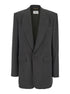 Saint Laurent Women Grey Single-Breasted Jacket With Peak Revers In Silk Woman by Luosophy