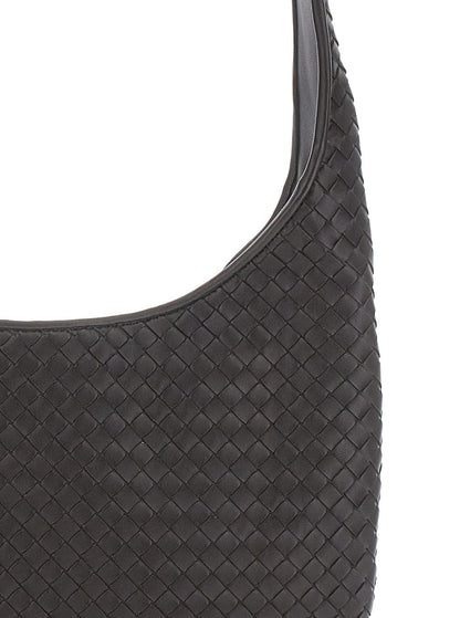 Bottega Veneta Men Brown Crossbody Bag With Top Zip Closure And Intreccio Motif In Leather For Men by Luosophy