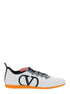 Valentino Garavani Men White Sneakers With Asymmetric Toe And Vlogo Detail On The Side In Tech Fabric Man by Luosophy