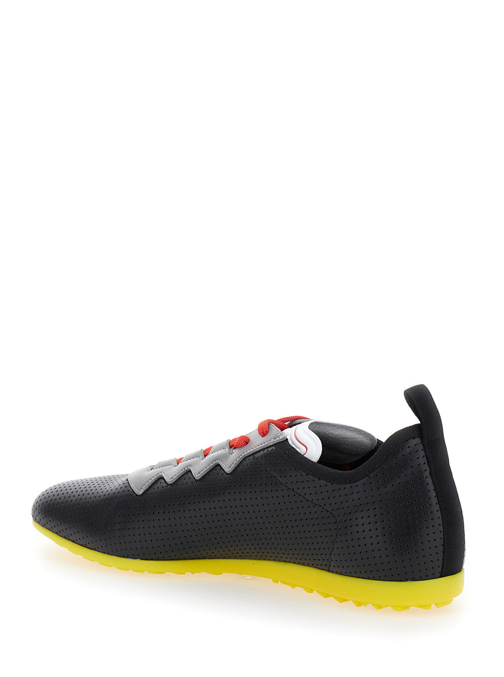 Valentino Garavani Men Black Sneakers With Asymmetric Toe And Vlogo Detail On The Side In Tech Fabric Man by Luosophy