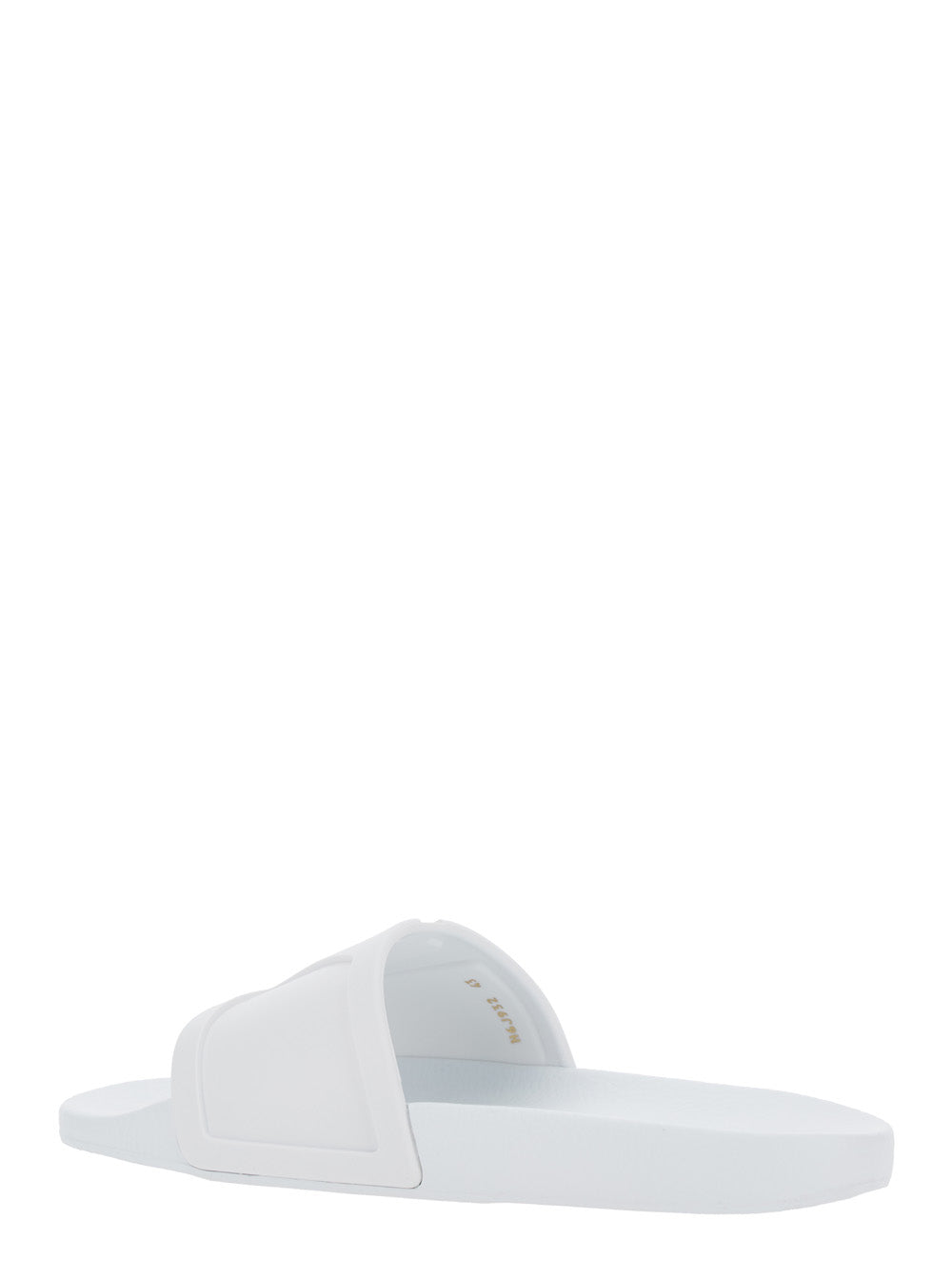 Valentino Garavani Men Whitesandals With Open Toe And Embossed Logo In Rubber Man by Luosophy