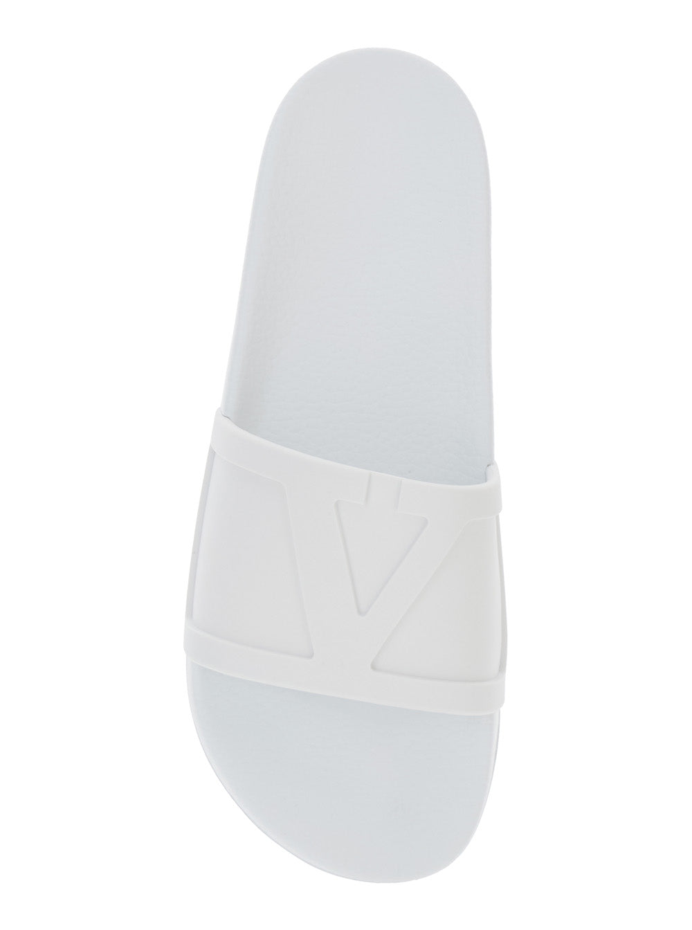 Valentino Garavani Men Whitesandals With Open Toe And Embossed Logo In Rubber Man by Luosophy