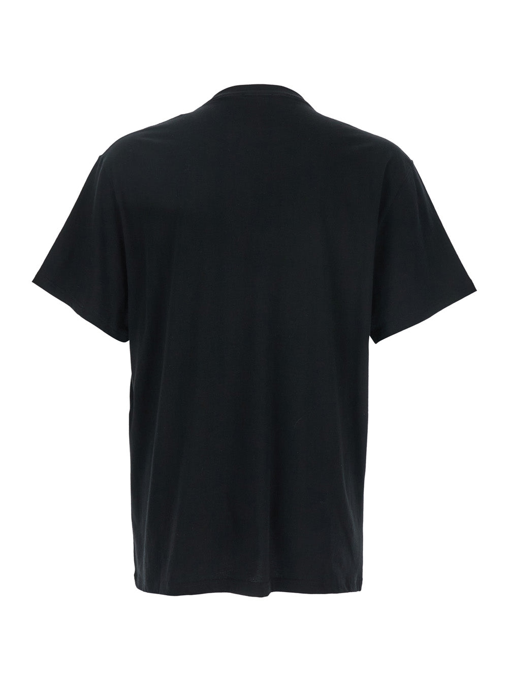 Alexander Mcqueen Men Black Crewneck T-Shirt With Logo Print On The Front In Cotton Man by Luosophy