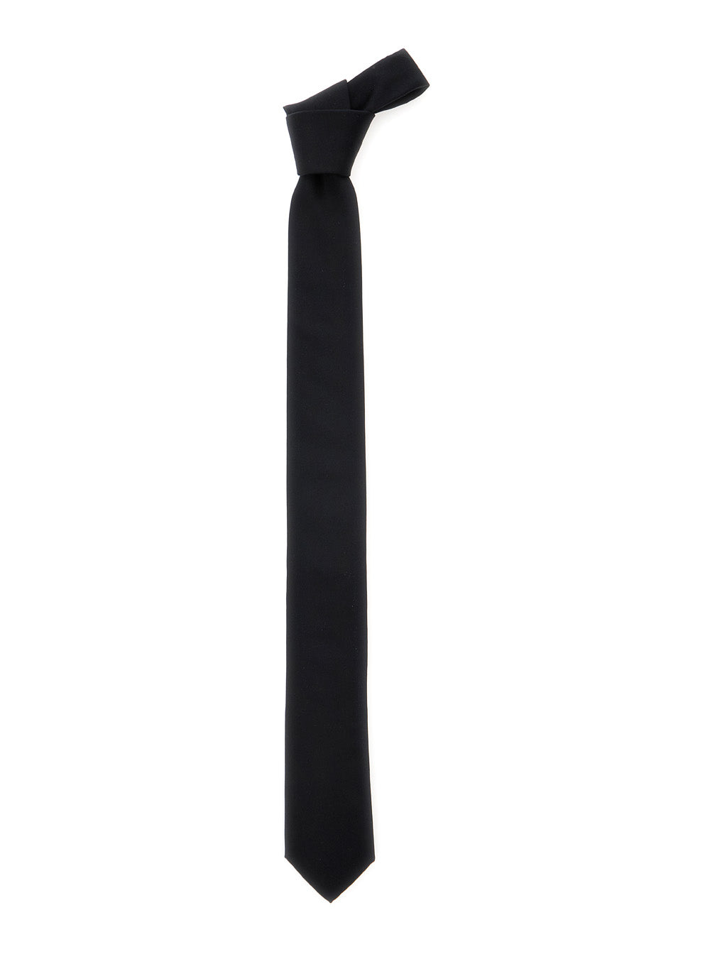Dolce &amp; Gabbana Men Black Tie With Single Loop On The Rear In Silk Man by Luosophy