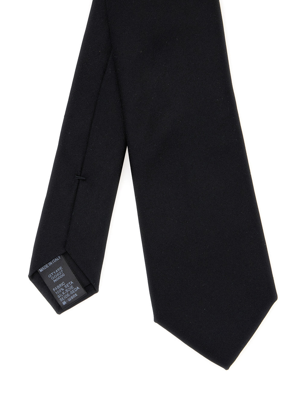 Dolce &amp; Gabbana Men Black Tie With Single Loop On The Rear In Silk Man by Luosophy