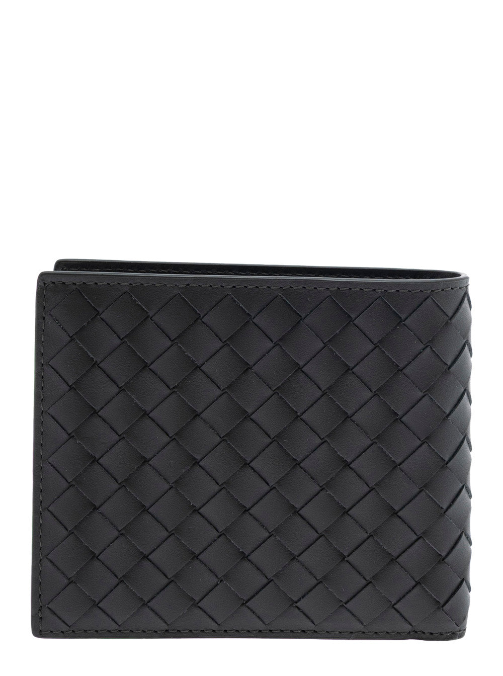 Bottega Veneta Men Green Bi-Fold Wallet With Intrecciato Motif And Embossed Logo Lettering On The Inside In Leather Man by Luosophy