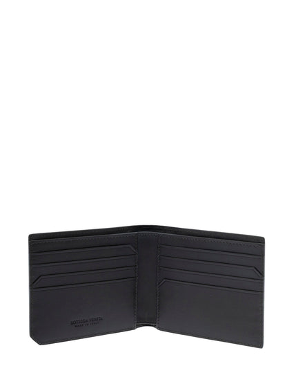Bottega Veneta Men Green Bi-Fold Wallet With Intrecciato Motif And Embossed Logo Lettering On The Inside In Leather Man by Luosophy