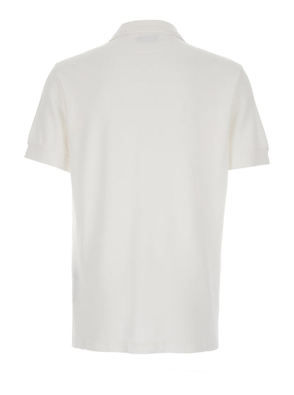 Tom Ford Men White Polo Shirt With Classic Collar In Cotton Blend Man by Luosophy
