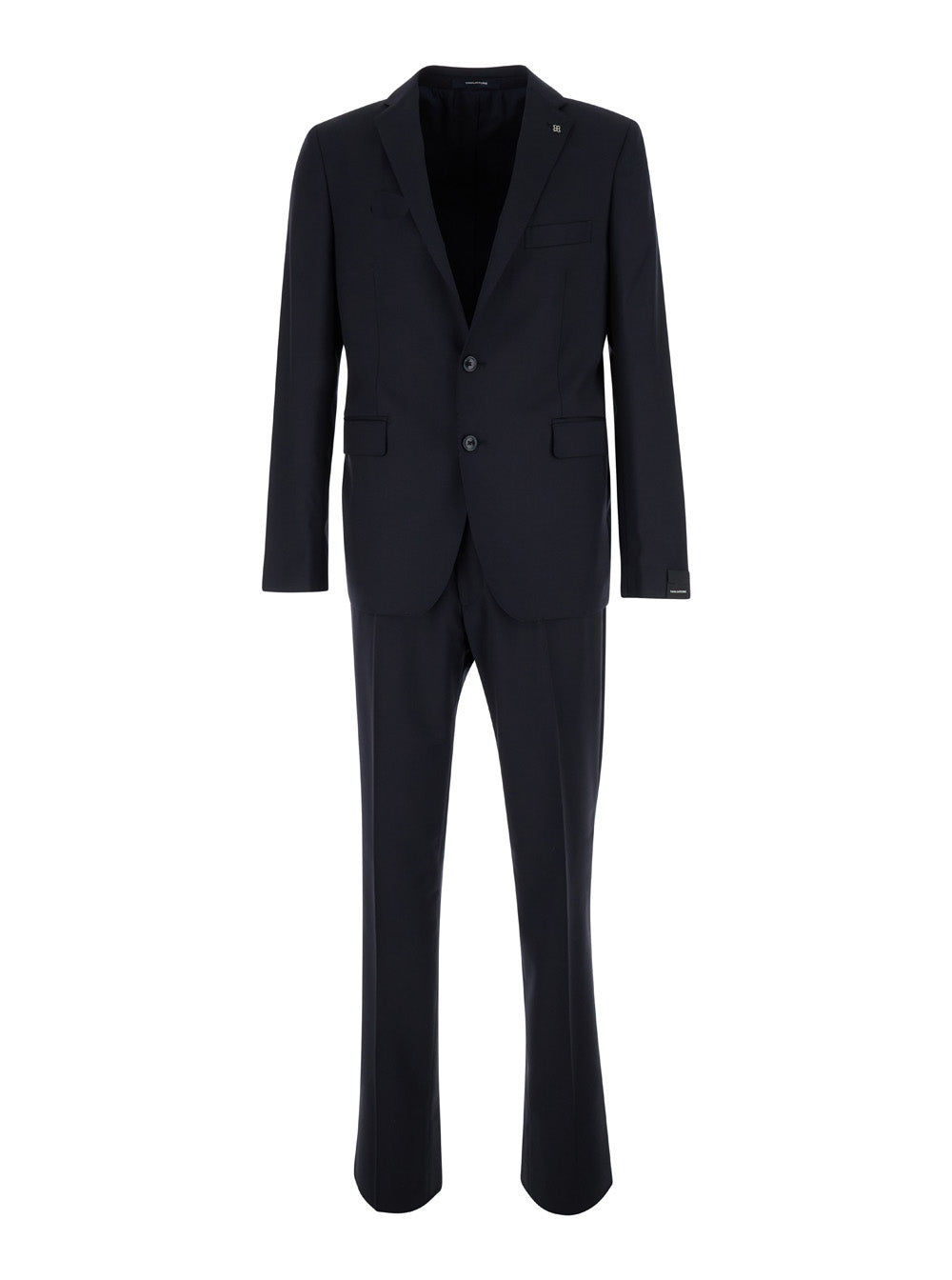 Tagliatore Men Black Single-Breasted Suit With Logo Pin Man by Luosophy