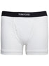 Tom Ford Men White Boxer Shorts With Elastic Waist With Logo Lettering In Cotton Man by Luosophy