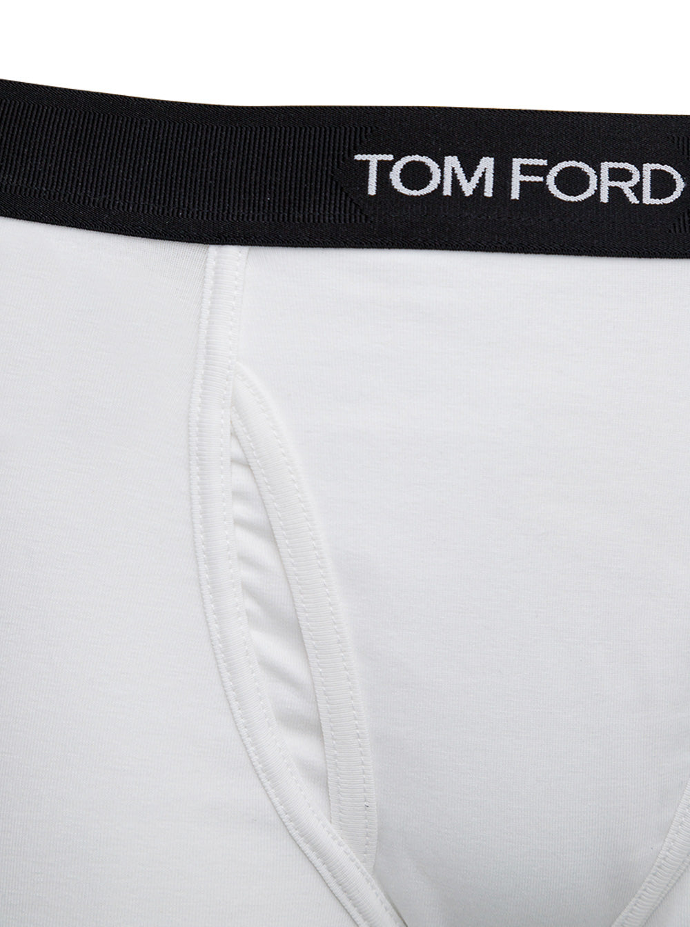 Tom Ford Men White Boxer Shorts With Elastic Waist With Logo Lettering In Cotton Man by Luosophy