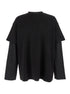 Jil Sander Men Black Crewneck T-Shirt With Logo Lettering On The Rear And Layered Design In Cotton Man by Luosophy