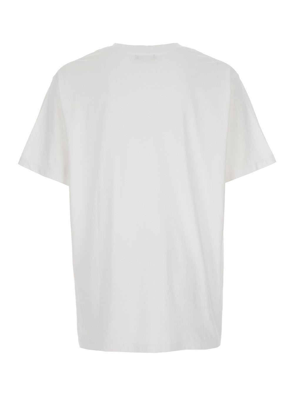 Balmain Men White Crewneck T-Shirt With Logo Lettering On The Front In Cotton Man by Luosophy