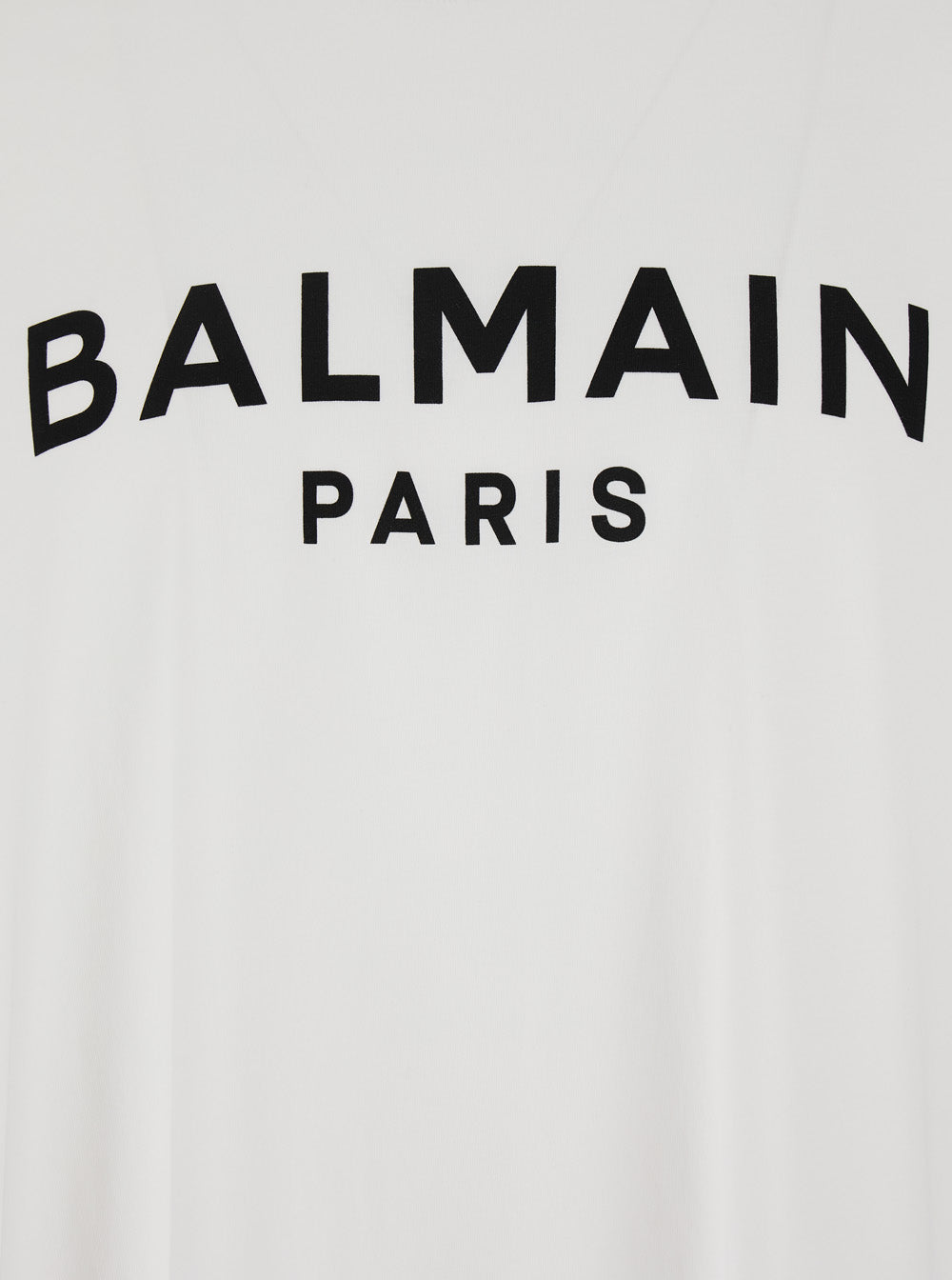 Balmain Men White Crewneck T-Shirt With Logo Lettering On The Front In Cotton Man by Luosophy