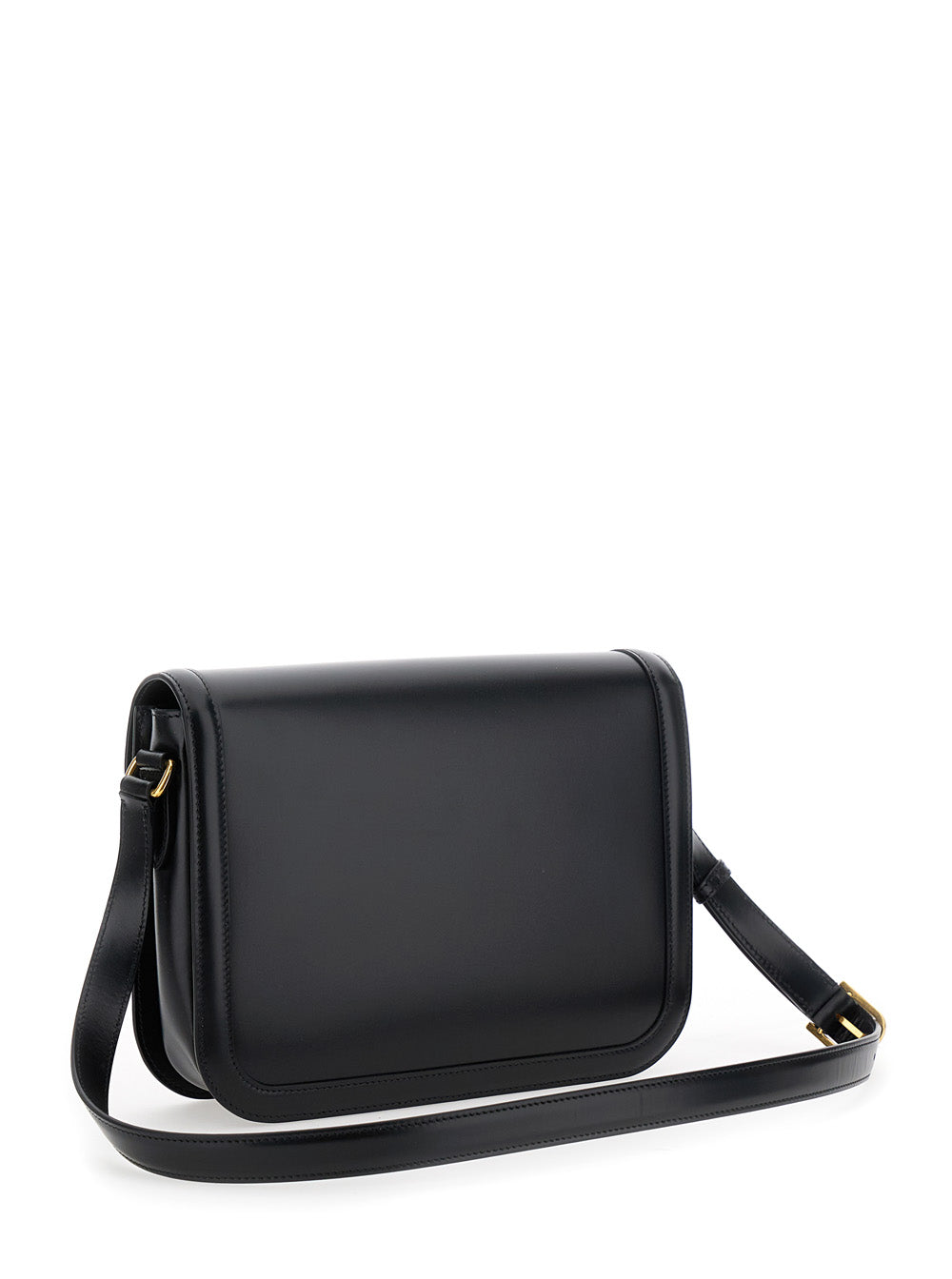 Valentino Garavani Men Black Shoulder Bag With Vlogo Detail On The Front In Leather Man by Luosophy