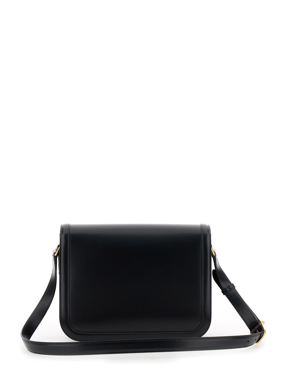 Valentino Garavani Men Black Shoulder Bag With Vlogo Detail On The Front In Leather Man by Luosophy