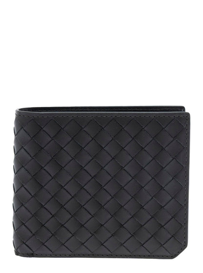 Bottega Veneta Men Green Bi-Fold Wallet With Intrecciato Motif And Embossed Logo Lettering On The Inside In Leather Man by Luosophy