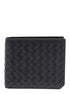 Bottega Veneta Men Green Bi-Fold Wallet With Intrecciato Motif And Embossed Logo Lettering On The Inside In Leather Man by Luosophy