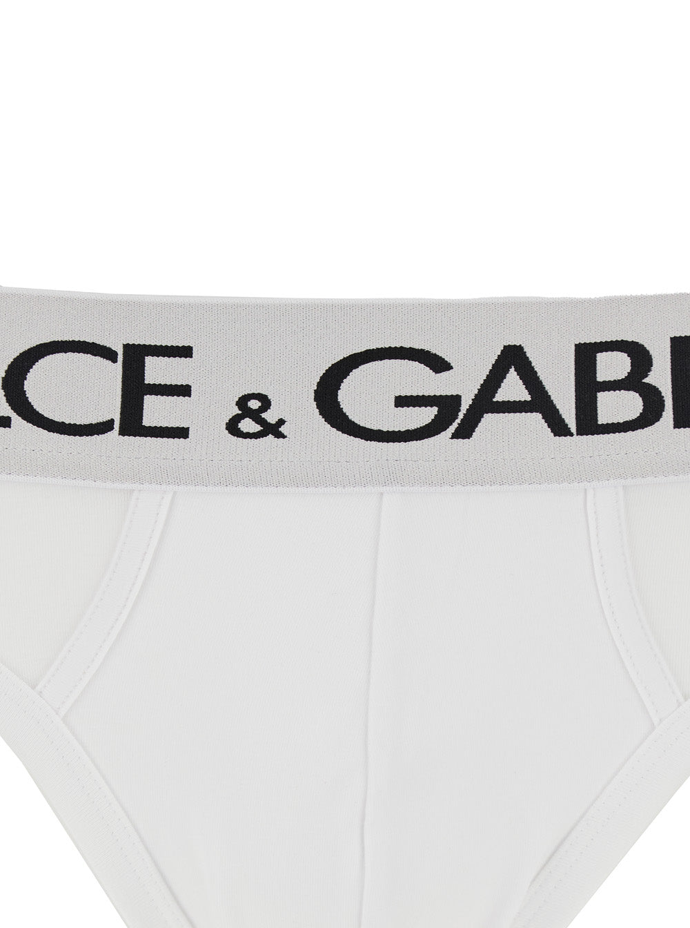 Dolce &amp; Gabbana Men White Briefs With Elastic Waist And Logo Lettering In Cotton Man by Luosophy