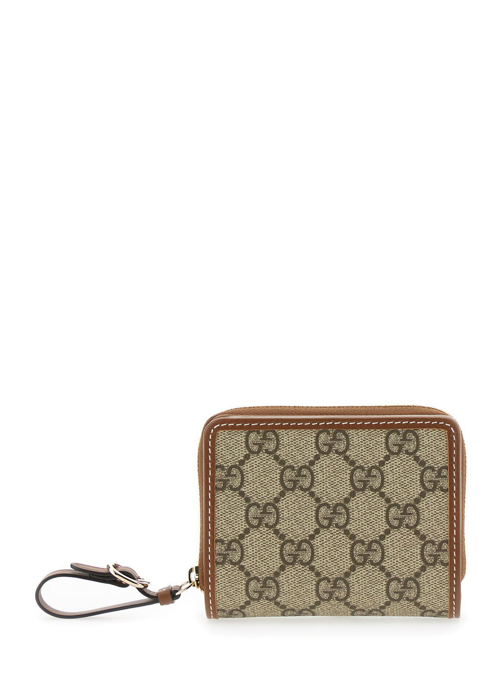 Gucci Women Beige Wallet With Snap Button And Zip Closure In Gg Canvas Woman by Luosophy