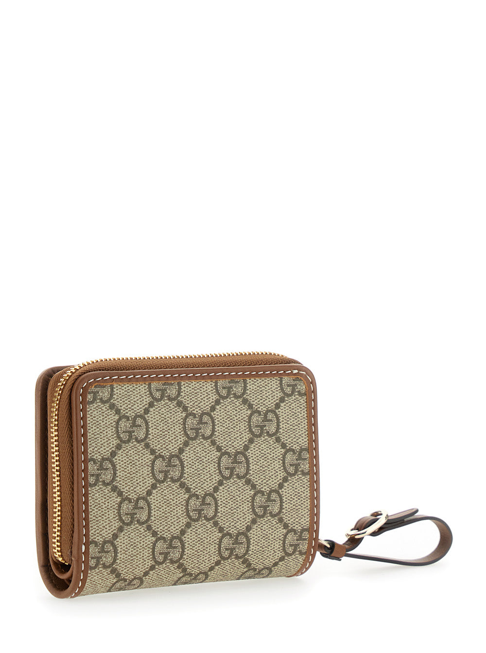 Gucci Women Beige Wallet With Snap Button And Zip Closure In Gg Canvas Woman by Luosophy