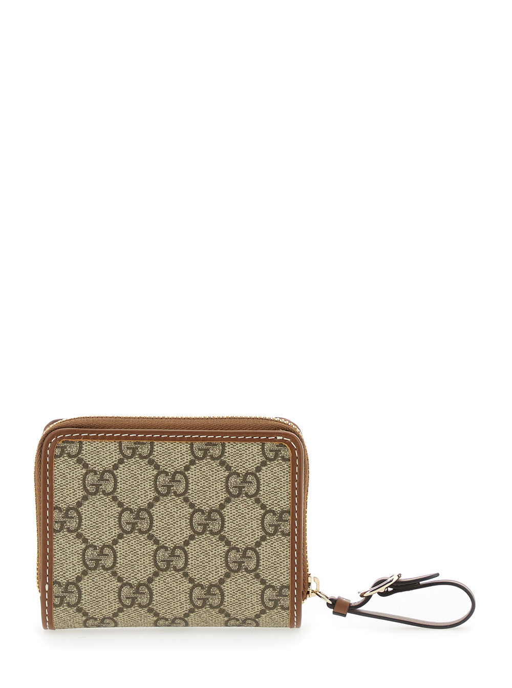Gucci Women Beige Wallet With Snap Button And Zip Closure In Gg Canvas Woman by Luosophy