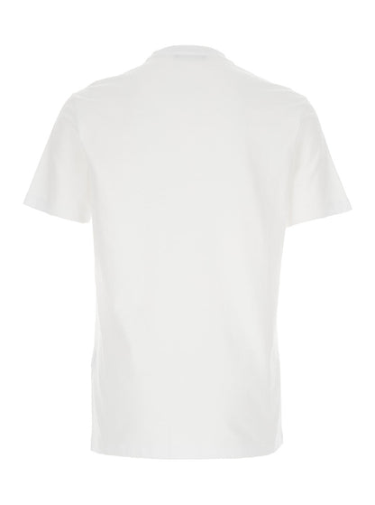 Versace Men White Crewneck T-Shirt With Medusa Embroidery On The Front In Cotton Man by Luosophy