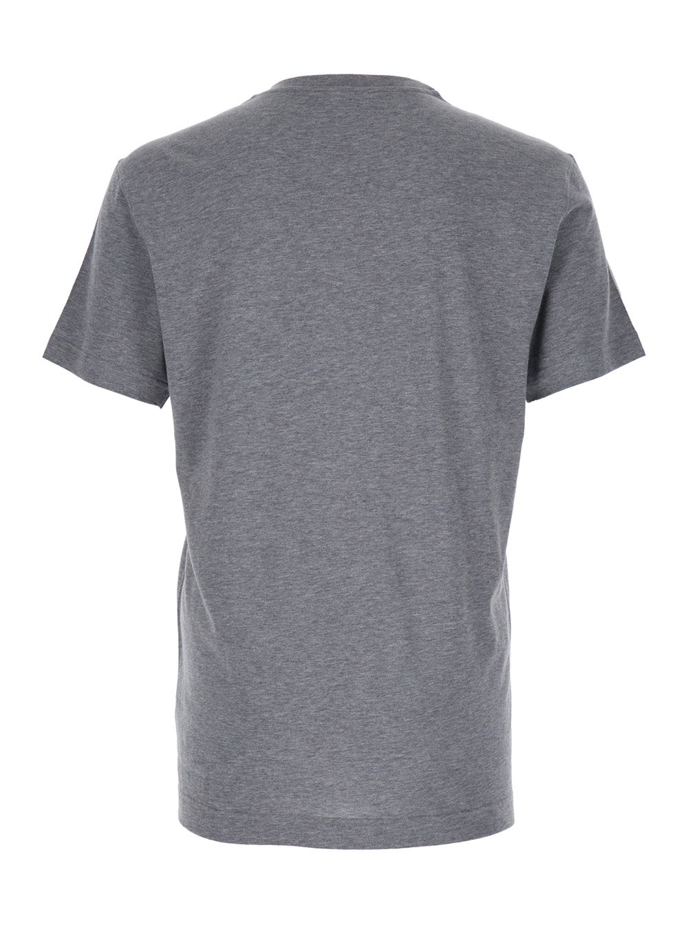 Dolce &amp; Gabbana Men Grey Crewneck T-Shirt With Logo Lettering Print On The Front In Cotton Man by Luosophy