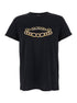 Balmain Men Black Crewneck T-Shirt With Logo Print On The Front In Cotton Man by Luosophy