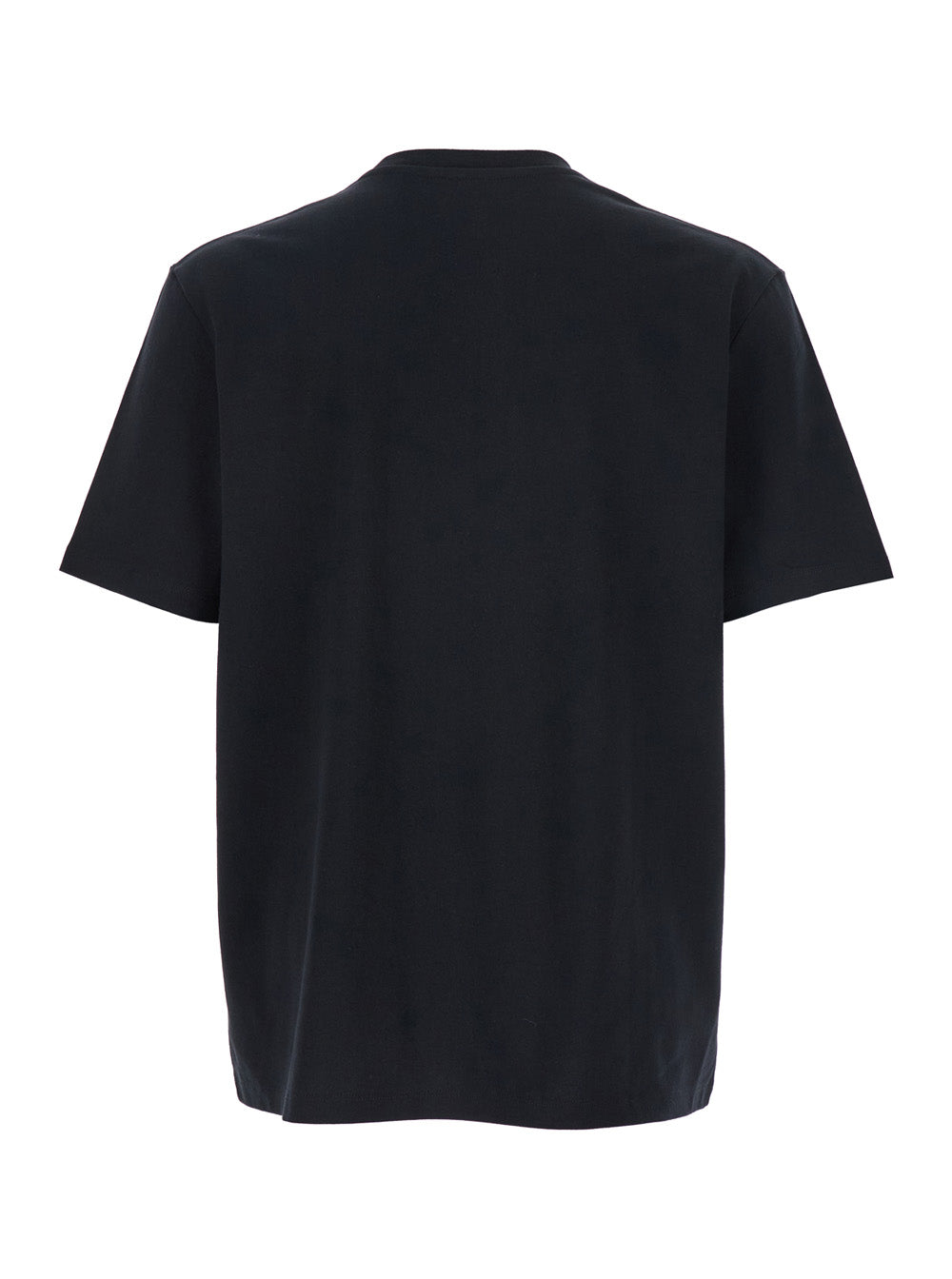 Balmain Men Black Crewneck T-Shirt With Logo Lettering Print On The Front In Cotton Man by Luosophy