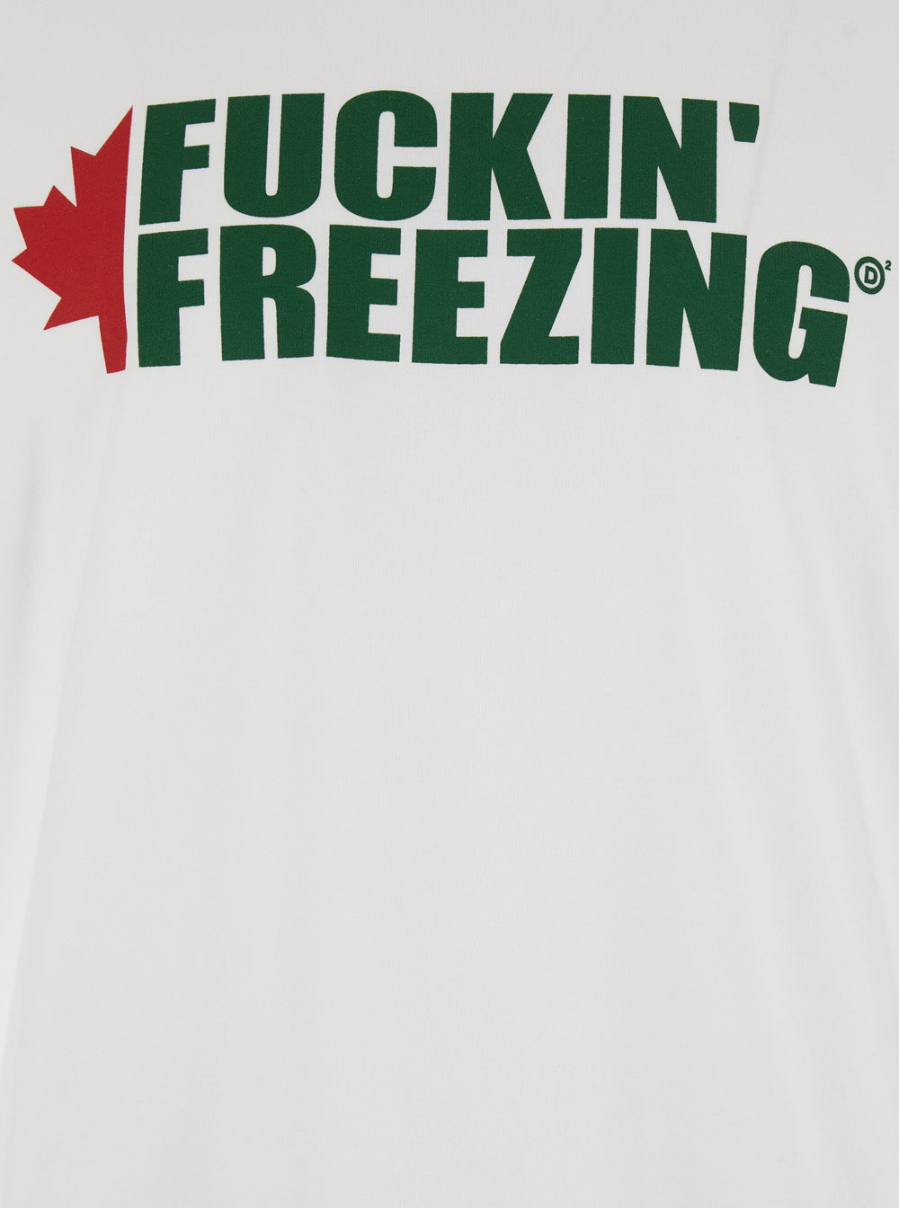 Dsquared2 Men White Crewneck T-Shirt With Print On The Front And Logo Lettering On The Rear In Cotton Man by Luosophy